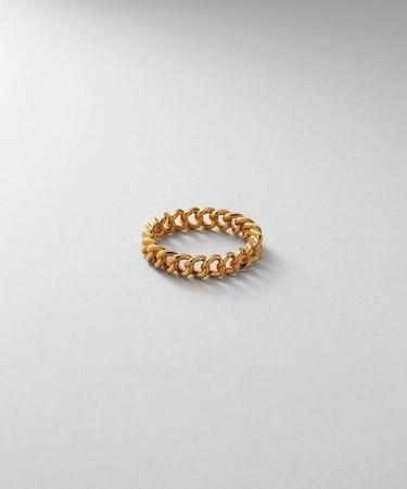 シルバー カーブチェーンモチーフピンキーリング GP