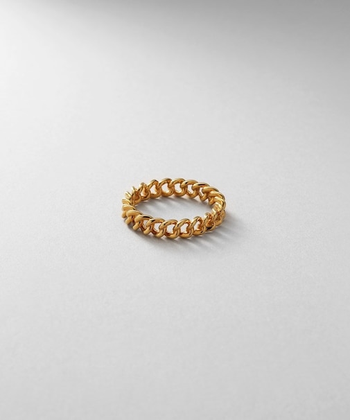 シルバー カーブチェーンモチーフピンキーリング GP