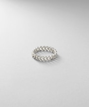 シルバー カーブチェーンモチーフピンキーリング