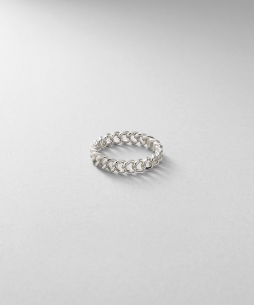 シルバー カーブチェーンモチーフピンキーリング