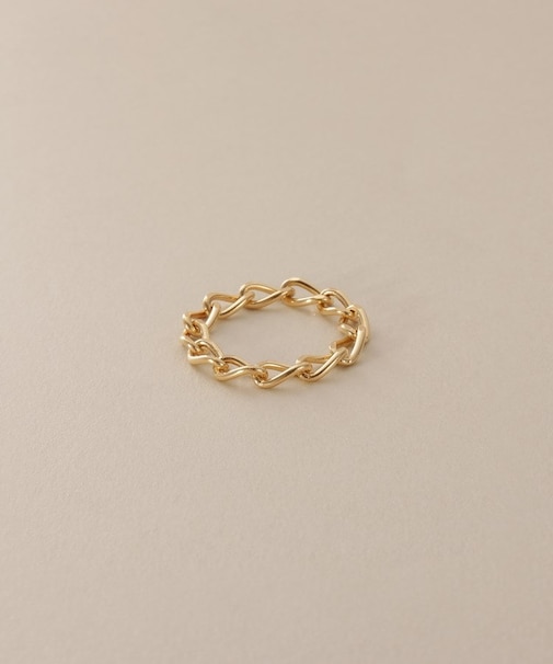 K18ロングキヘイチェーン リング