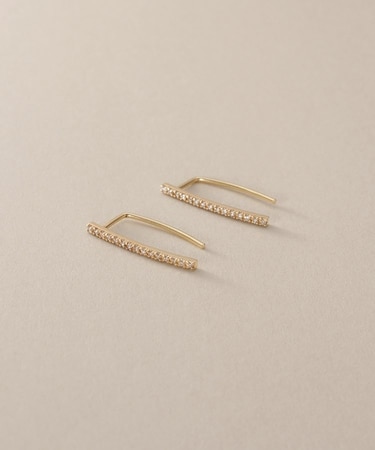 K10ダイヤモンド カーブライン フックピアス