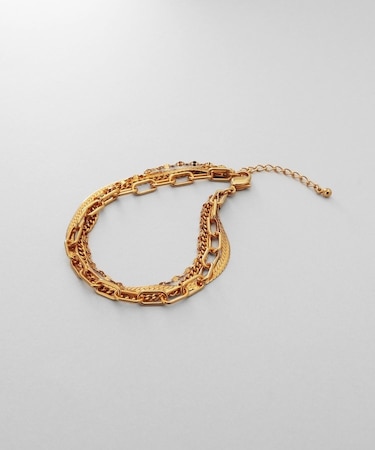 シルバー コンビネーションチェーン クアッドブレスレット GP