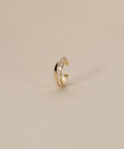 K10ダイヤモンド しのぎテーパード イヤーカフ