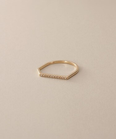 K10ダイヤモンド スロープ リング