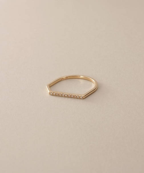 K10ダイヤモンド スロープ リング