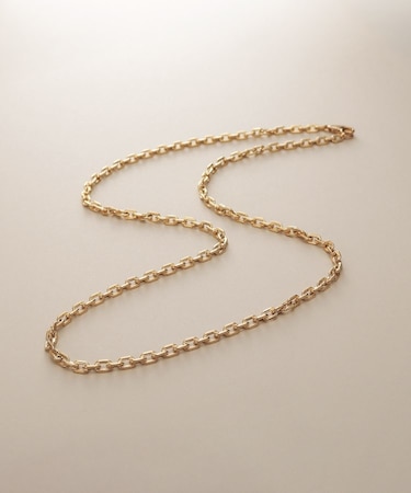 K18中空リネアケーブルチェーン ネックレス細