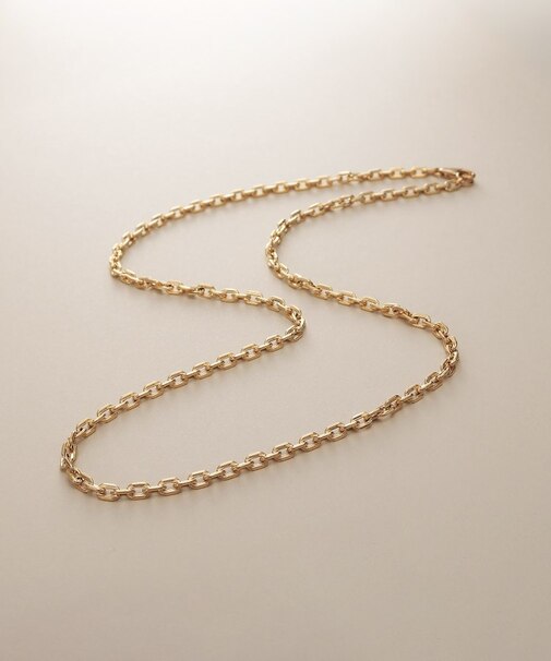 K18中空リネアケーブルチェーン ネックレス細