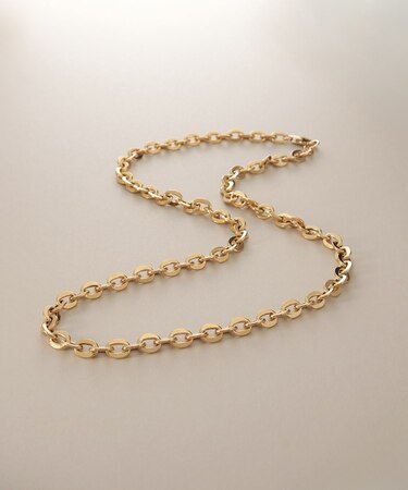 K18中空フラットアズキチェーン ネックレスL