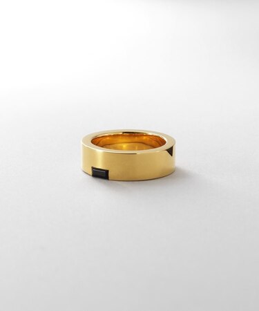 シルバー オニキス バケットカットフラットリング GP