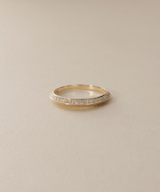 K10ダイヤモンド しのぎテーパード リング