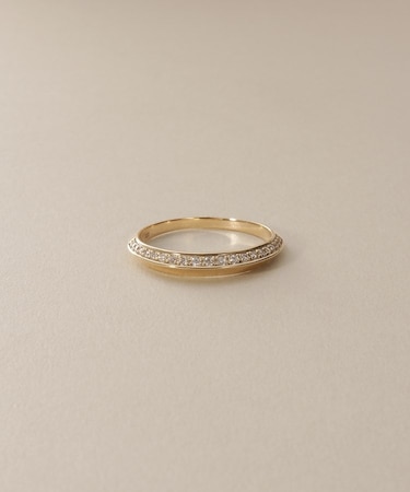 K10ダイヤモンド しのぎテーパード リング