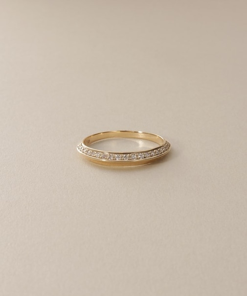 K10ダイヤモンド しのぎテーパード リング