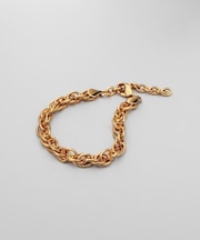 シルバー デザインチェーン ダブルケーブルブレスレット GP