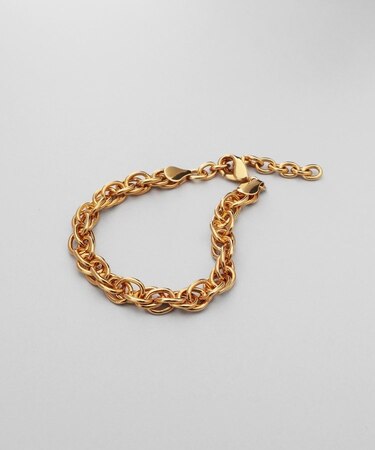 シルバー デザインチェーン ダブルケーブルブレスレット GP