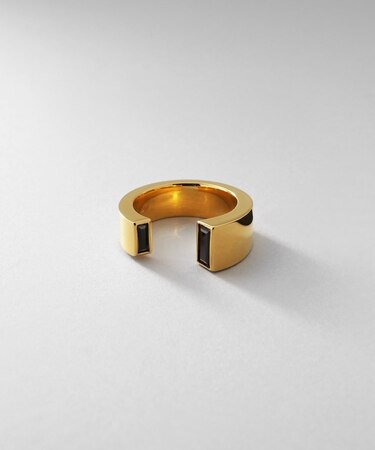 シルバー オニキス バケットカットオープンリング GP