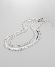 シルバー コンビネーションチェーン クアッドネックレス