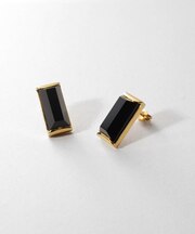 シルバー オニキス バケットカットスタッドピアス GP