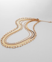 シルバー コンビネーションチェーン クアッドネックレス GP