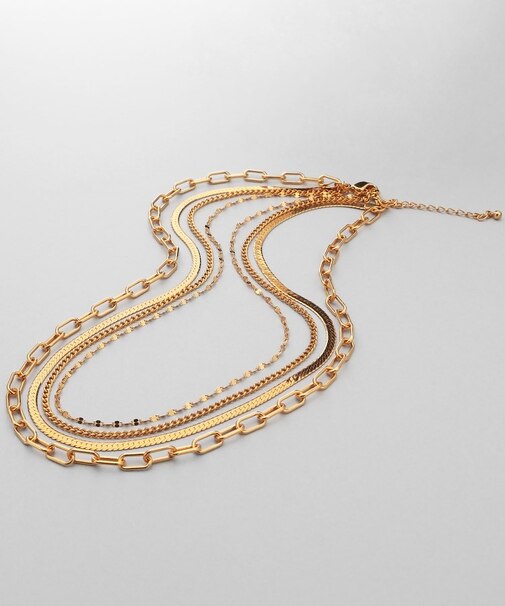 シルバー コンビネーションチェーン クアッドネックレス GP