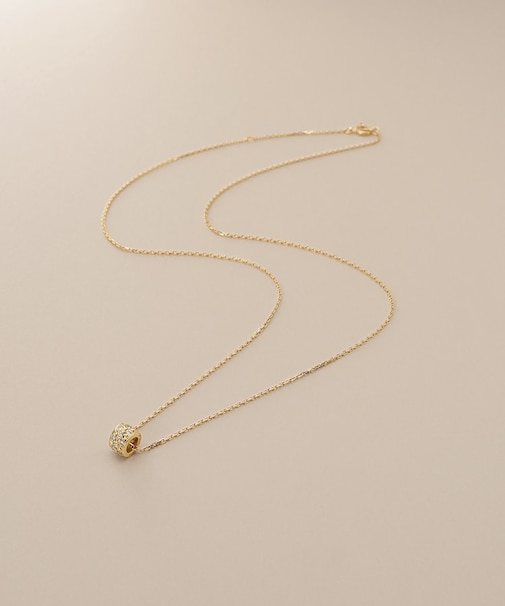 K18ダイヤモンド パヴェビーズ ネックレス