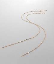 シルバー デザインチェーン デュアルペタル フリンジYネックレス GP