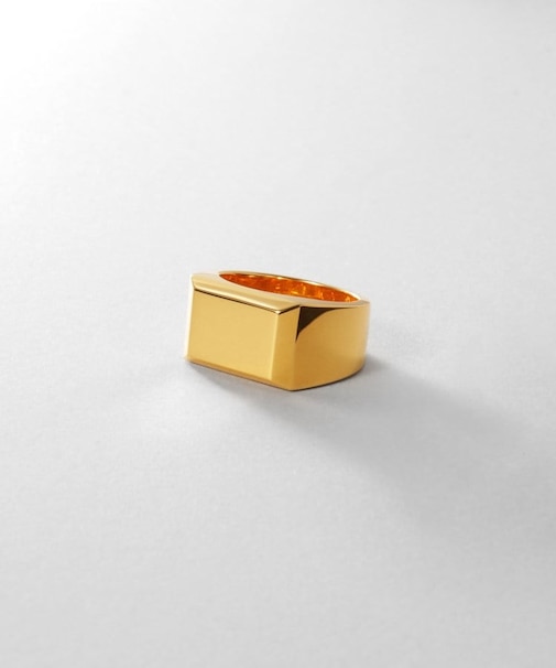 シルバー バケットカット シグネットリング（16号、18号） GP