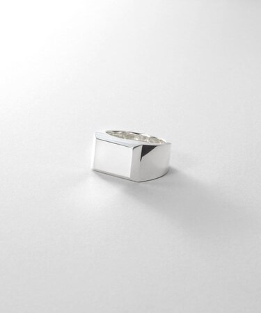 シルバー バケットカット シグネットリング（16号、18号）