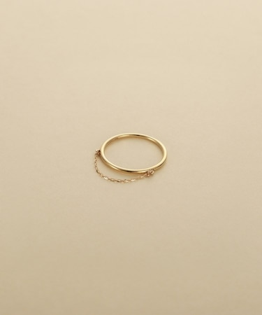 K10ミラーカットチェーン ドレープピンキーリング