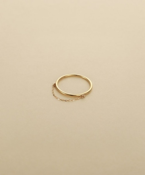 K10ミラーカットチェーン ドレープピンキーリング