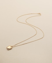 K10ダイヤモンド フレームコーナーカットプレート ネックレス大