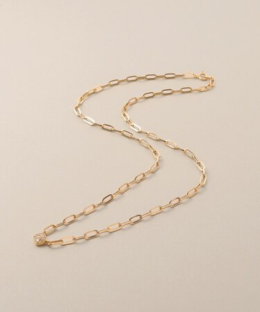 K10ダイヤモンド ランダムパヴェ中空プリム ネックレス