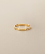 K10ダイヤモンド 彫り留めオルタネート2・1 リング