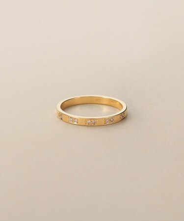 K10ダイヤモンド 彫り留めオルタネート リング