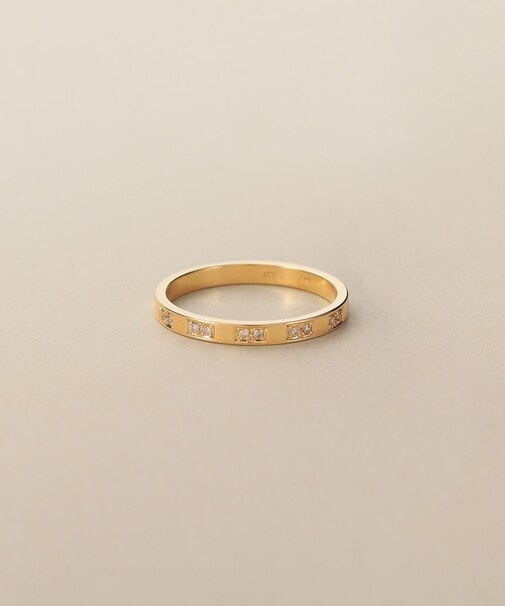 K10ダイヤモンド 彫り留めオルタネート リング