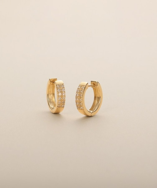 K10ダイヤモンド シートパヴェ 中折れピアス