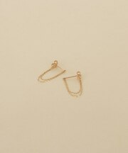 K10ミラーカットチェーン ドレープフープピアス