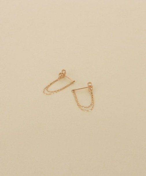 K10ミラーカットチェーン ドレープフープピアス