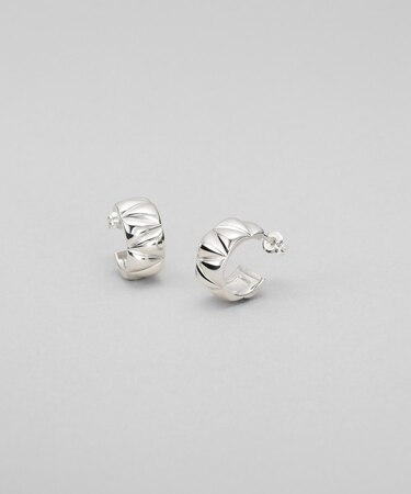 シルバー キルトフープピアス