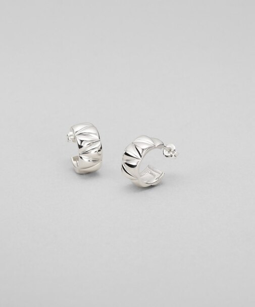 シルバー キルトフープピアス