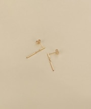 K10ホロウレクタングルハンギングピアス