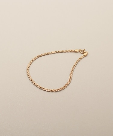 K18ベネフラット三つ編み ブレスレット