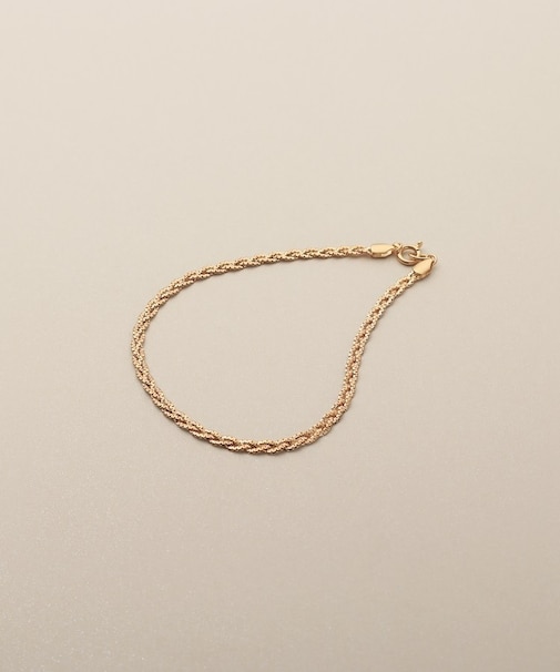 K18ベネフラット三つ編み ブレスレット