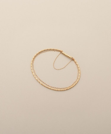 K18カットビーズ×フラッシュアズキマグネット バングル