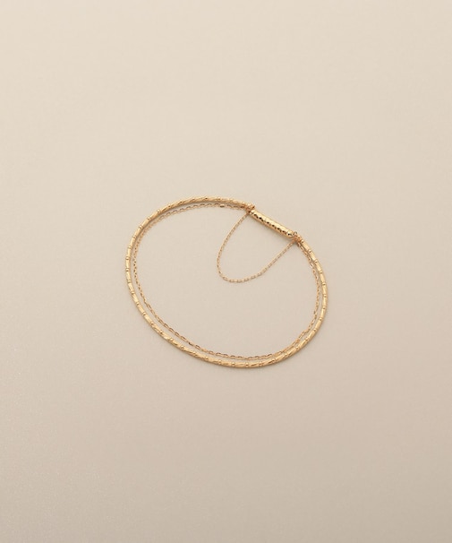 K18カットビーズ×フラッシュアズキマグネット バングル