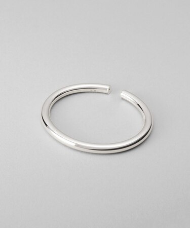 シルバー ホロウフレキシブルバングルL