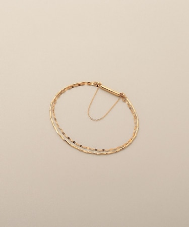 K18カットビーズ×フラワークロスマグネット バングル