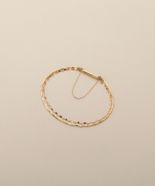 K18カットビーズ×フラワークロスマグネット バングル