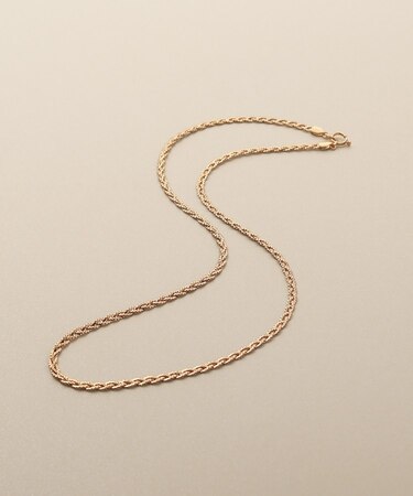 K18ベネフラット三つ編み ネックレス