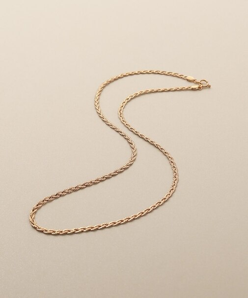 K18ベネフラット三つ編み ネックレス